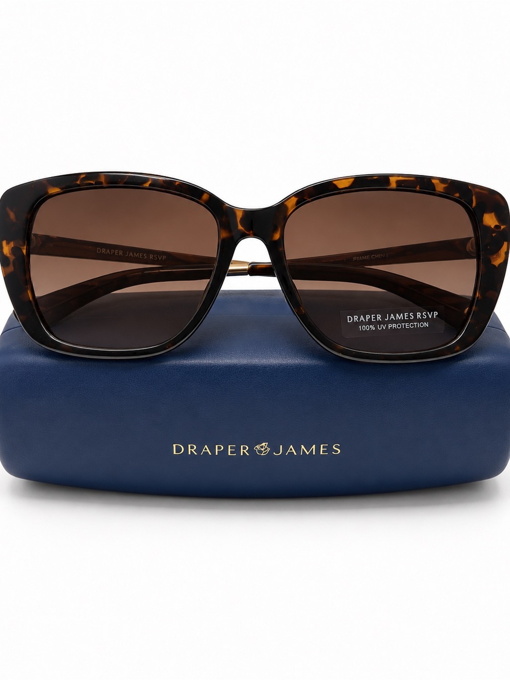 Draper James Tortoiseshell Square Women's Sunglasses with Brown Lenses